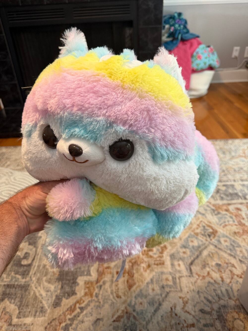 Amuse Amufun Pastel Rainbow Fox Plush Large Big Eyes Pink Blue Yellow 2020